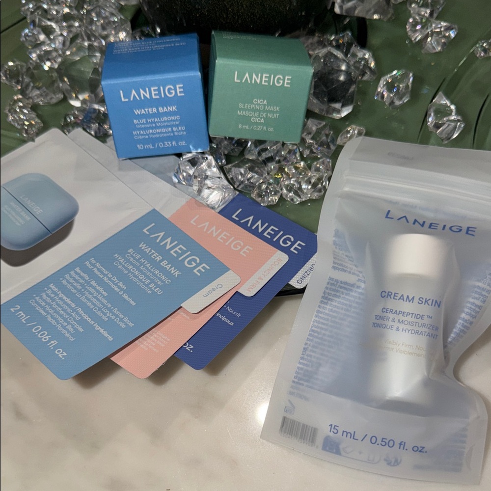 LANEIGE Hydrating Sample Set with Blue and Green Packaging